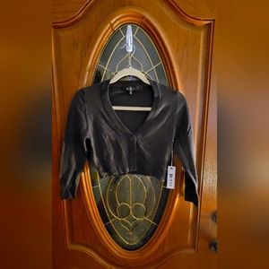 Charcoal MAK Cropped Cardigan